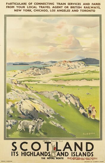 Scotland ~ Tom Gilfillan St Andrews Scotland, Transportation Poster, British Railways, Railway Posters, British Rail, Retro Travel Poster, Vintage Golf, England And Scotland, Green Wall Art