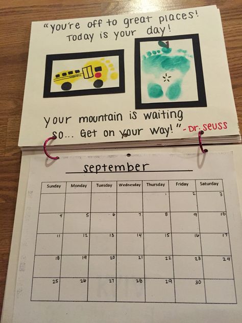 September calendar page Handprint Calendar Ideas, Handprint Calendar, Classroom Boards, September Calendar, Toddler Class, Infant Classroom, Calendar Craft, Christmas Gifts For Parents, Footprint Crafts