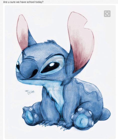 Rysunki A Drawing, Big Eyes, Lilo And Stitch, Disney, Blue