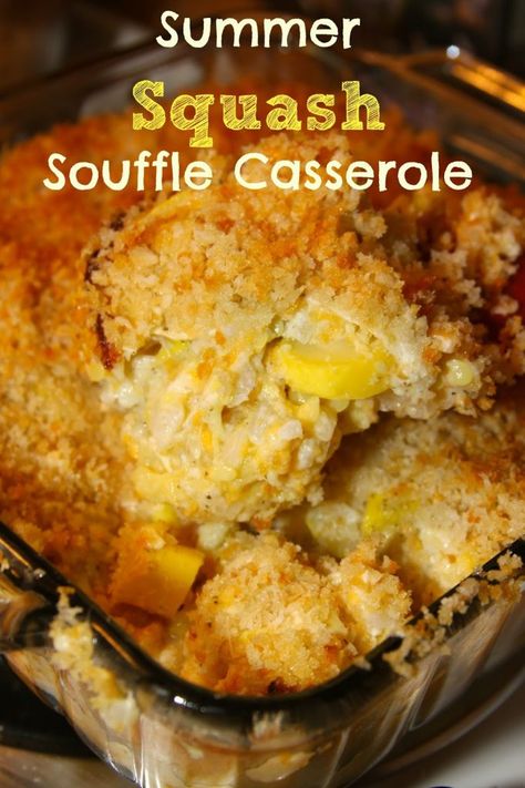 Summer Squash Souffle Casserole Yellow Squash Casserole With Stuffing, Squash Casserole With Cornbread, Squash Casseroles, Souffle Casserole, Squash Souffle, Summer Squash Casserole, Yellow Squash Casserole, Summer Squash Recipes, Yellow Squash Recipes