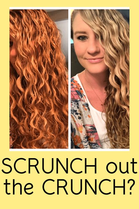 curly girl method – scrunch out the crunch Crunchy Curly Hair, How To Make Crunches For Hair, Crunchy Curls Trader Joes, Scrunch Hairstyles, How To Scrunch Out The Crunch, Scrunch Out The Crunch Wavy Hair, Scrunch The Crunch Out, Gelled Hair, Curly Girl Method Uk