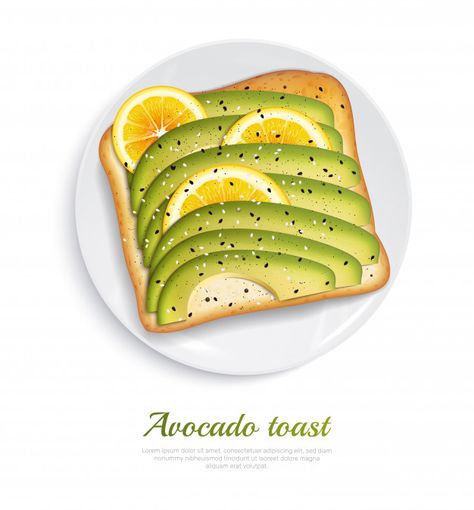 Raw Slice, Breakfast Diet, Avocado Bread, Food Illustration Design, Eating Fresh, Bread Breakfast, Avocado Toast Recipe, Toasted Bread, Avocado Slices