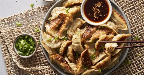 Mushroom Potstickers, Dried Mushrooms, Vegan Sides, Napa Cabbage, Serious Eats, Shiitake Mushroom, Healthy Appetizers, Fresh Cilantro, Appetizer Snacks