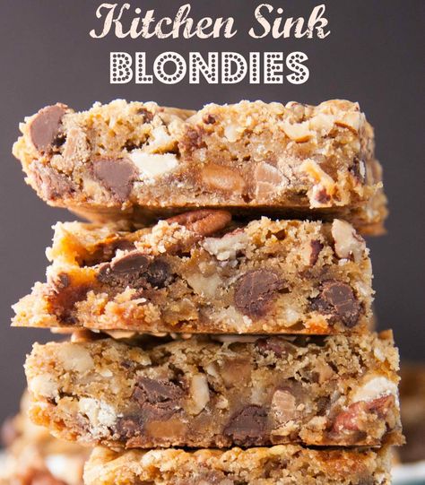 Everything But The Kitchen Sink Bars, Everything Brownies, Kitchen Sink Bars Recipe, Kitchen Sink Blondies, Kitchen Sink Brownies, Kitchen Sink Cookie Bars, Everything But The Kitchen Sink Cookies, Kitchen Sink Bars, Everything Bars