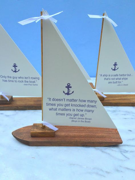 Lighthouse Wedding Theme, Anchor Theme Party, Boat Puns, Nautical Wedding Centerpieces, I Love Quotes, Boating Quotes, Sailing Decor, Wooden Sailboat, Cruise Party