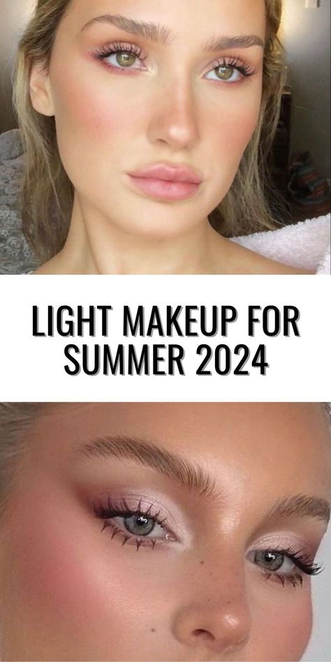 Light Makeup for Summer 2024: 10 Natural Looks for Every Skin Tone https://whispers-in-the-wind.com/stunning-date-night-beauty-ideas-perfect-your-look/?5-idees-de-make-up-denichees-sur-pinterest-pour-la-rentree-magazine-actualite-beaute-et-cosmetiques Light Colored Eye Makeup, Makeup For Summer Palette, Summer 2024 Makeup Looks, 2024 Wedding Makeup Trends, Make Up Summer 2024, Makeup Looks 2024 Trends, Summer No Makeup Makeup Looks, 2024 Makeup Trends Natural, Summer Glow Makeup Look