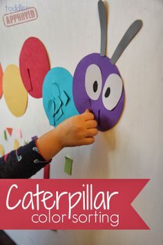 Toddler Approved!: Caterpillar Color Sorting Bug Activities For Kids, Color Lesson Plans, Book Club For Kids, Bug Activities, Colors For Toddlers, Color Sorting Activities, Sorting Colors, Color Lessons, Preschool Colors