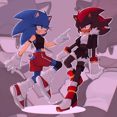 Sonic X Shadow Fanart, Sonic Anime, The Hedgehog Sonic, Art Shadow, Sonic The Movie, Shadow Sonic, Sonic And Amy, Sonic Funny, Sonic Fan Characters