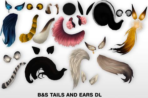 MMD Tails and Ears DL by https://www.deviantart.com/unluckycandyfox on @DeviantArt Ts4 Cc Animal Ears, Sims 4 Animal Ears Cc, Mmd Clothes, Vr Avatar, Rendering Tutorial, Sims Aesthetic, Wolf Ears And Tail, Sim4 Cc, Los Sims 4 Mods