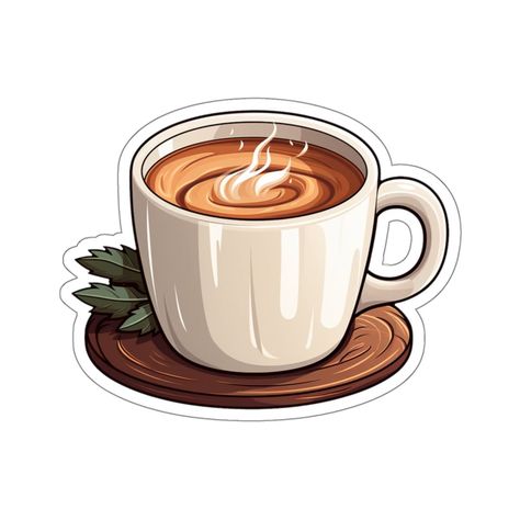 ".: Made 100% with durable vinyl that comes with strong 3M glue for decorations that last. Perfect for spicing up indoor decor (not waterproof). .: Choose between 4 sizes to match your needs. All stickers are 0.004\" (1mm) thick and come with a stylish glossy finish." Cool Laptop Stickers Printable, Coffee Mug Sticker, Study Stickers Aesthetic, Stekars Cute, Cute Coffee Stickers, Stickers Cafe, Cafe Mugs, Cafe Stickers, Cozy Stickers