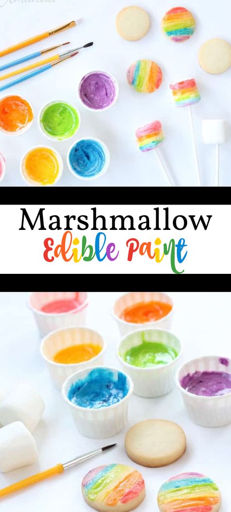 Decorated Marshmallows, Marshmallow Crafts, Decorate Cookies, Paint Cookies, Edible Crafts, Edible Paint, Playdough Recipe, Food Crafts, Edible Art