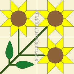 Sunflower Quilt Blocks Free Pattern, Pieced Flower Quilt Blocks, Free Flower Quilt Block Patterns, Flower Quilt Patterns Free, Sunflower Quilt Block Pattern Free, Sunflower Quilts Ideas, Flower Quilt Blocks Free Pattern, Sunflower Quilt Pattern, Sunflower Quilt Block