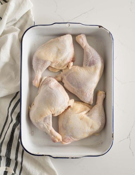 How Long to Bake Chicken Leg Quarters - Ever wonder how long to bake chicken leg quarters, thighs, or legs? This post will tell you just that plus the difference in various cuts, and how to best cook them. #chicken #bakedchickenlegs #chickentipsandtricks #cookingtips #blessthismessplease Baked Chicken Quarters, Roasted Chicken Leg Quarters, Chicken Quarter Recipes, Chicken Leg Quarter Recipes, Oven Baked Chicken Legs, Roasted Chicken Legs, Oven Baked Chicken Thighs, Leg Quarters, Chicken Quarters