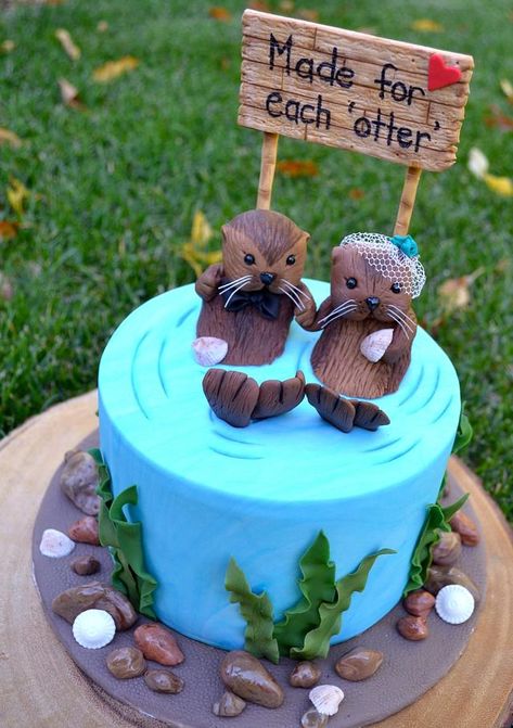 Otter Birthday, Naked Cakes, Animal Cakes, Themed Wedding Cakes, Festa Party, Bohol, Sea Otter, Fancy Cakes, Cakepops