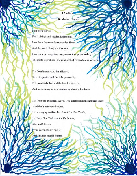 I am from poem - Marlene Charles -- new example to share with students Where Im From Poem Examples, I Am From Poem Examples, I Am Poem Examples, I Am From Poem, Where Im From Poem, Poem Examples, Poem Ideas, I Am Poem, Lost Myself Quotes