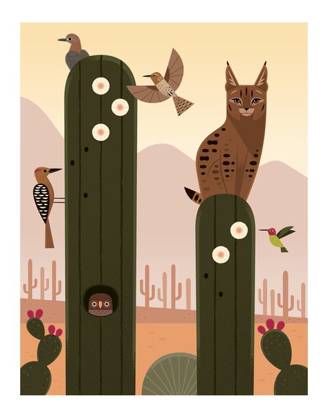 Behance :: For You Illustration Meaning, Desert Arizona, Desert Animals, Animals Design, Kids Art Class, Creating Artwork, Sonoran Desert, Geometric Animals, Weird Animals