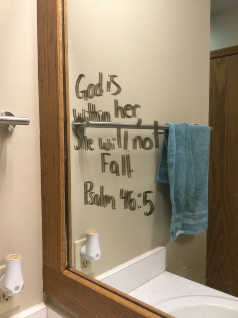 Good Bible Verses To Put On Your Mirror, Bible Verse For Mirror, Christian Mirror Quotes, Mirror Bible Verse, Truth Mirrors Christian, Mirror Writing Ideas, Prayer Mirror, Truth Mirror, Mirror Writing