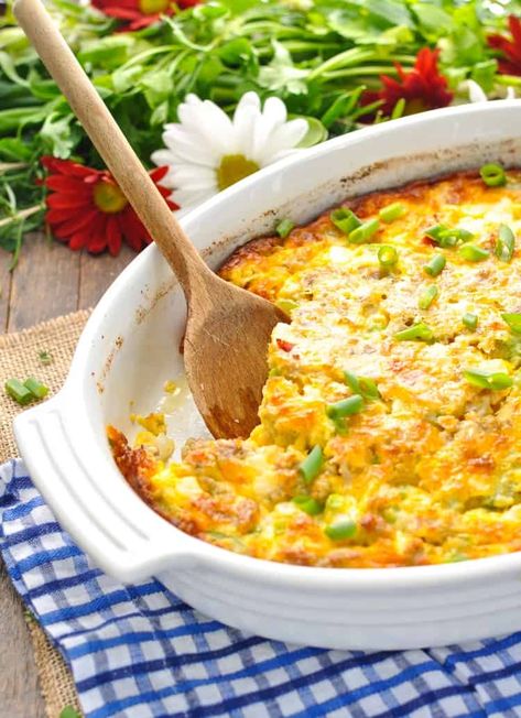 Sallie's Overnight Easy Breakfast Casserole is the perfect brunch recipe for a special morning! Breakfast Ideas | Make Ahead Breakfast Recipes | Brunch Ideas #brunch #breakfast Classic Casseroles, Cheese Grits Casserole, Easy Egg Casserole, Grits Casserole, Recipes Brunch, Easy Breakfast Casserole, Easy Breakfast Casserole Recipes, Healthy Breakfast Casserole, Best Breakfast Casserole