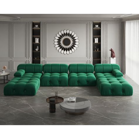 Details: Ever consider uplifting your living room with this 6-seater sectional velvet sofa including an ottoman? Modern Velvet Sofa, Single Seat Sofa, Velvet Sectional, Modular Couch, Living Room Sofa Design, Modern Sofa Sectional, Beautiful Sofas, Modular Sectional Sofa, Contemporary Sofa