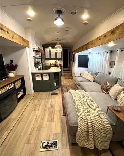 Rv Couch, Camping Business, Fishing House, Rv Living Room, Rv Interiors, Rv Inspiration, Camper Redo, Converted Bus, Camper Reno