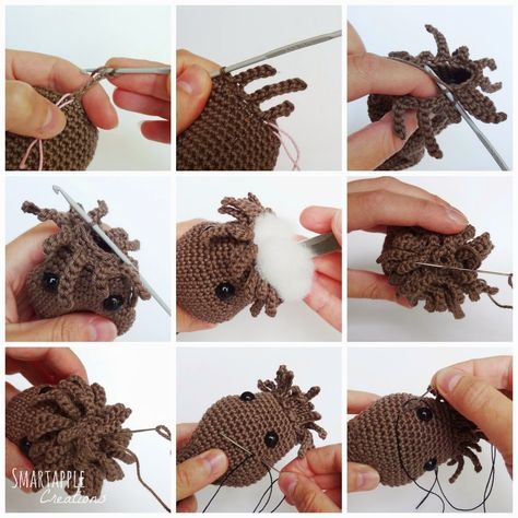 My crocheted baby Groot inspired by the Marvel movie "Guardians of the Galaxy" turned out to be quite popular and many people have asked ... Crochet Baby Projects, Disney Crochet Patterns, Crochet Disney, Form Crochet, Marvel Movie, Baby Groot, Crochet Free, Pattern Baby, Crochet Baby Patterns