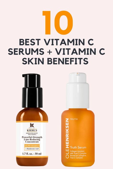 Because Vitamin C helps protect your skin from pollution, ultraviolet light, and free radicals, you’re going to want to use it in the morning rather than in the evening. As a rule of thumb, skincare products should typically be applied from “thinnest” to “thickest” in terms of consistency VITAMIN C SERUM BENEFITS According to dermatologists, Vitamin C is one of greatest anti-aging ingredients found in nature. #skincareroutine #vitamincserum #serum #vitaminc C Serum, Best Vitamin C Serum For Face Anti Aging, Best Vitamin C Serum For Face, Vitamin C For Face, Vitamin C Serum Benefits, Vitamin C Foods, Vitamin C Mask, Serum Benefits, Vitamin C Supplement