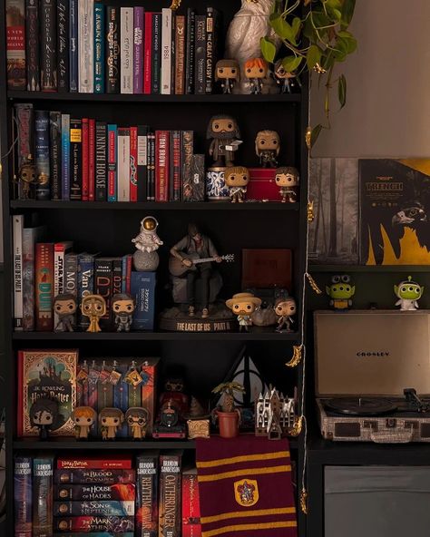 Slytherin Dorm Room Ideas, Harry Potter Book Shelf Ideas, Harry Potter Dorm Room Ideas, Room Ideas Shifting, Room Ideas Harry Potter, Slytherin Dorm Room, Harry Potter Dorm Room, Harry Potter Dorm, Harry Potter Bookshelf