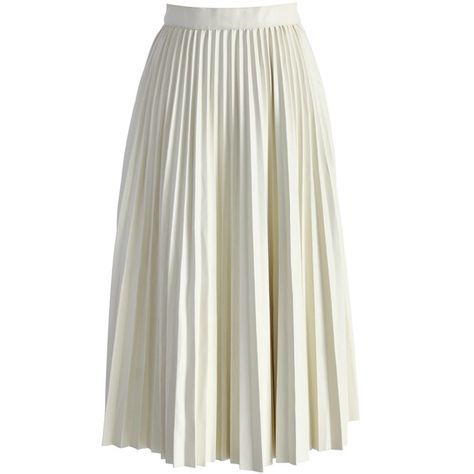 Chicwish Pleated Faux Leather Midi Skirt in Off-white ($40) ❤ liked on Polyvore featuring skirts, bottoms, white, pleated midi skirt, midi skirt, white midi skirt, fake leather skirt and off white midi skirt Faux Leather Midi Skirt, White Pleated Skirt, White Midi Skirt, Led Dress, Leather Midi Skirt, Pleated Skirts, Fashion Buyer, Indie Design, Passion For Fashion