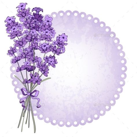 Lavender by mari_pazhyna | GraphicRiver Lavender Bouquet, Hiasan Bilik, Vintage Background, Borders And Frames, Flower Background Wallpaper, Background Vintage, Lavender Flowers, Floral Border, Floral Vintage