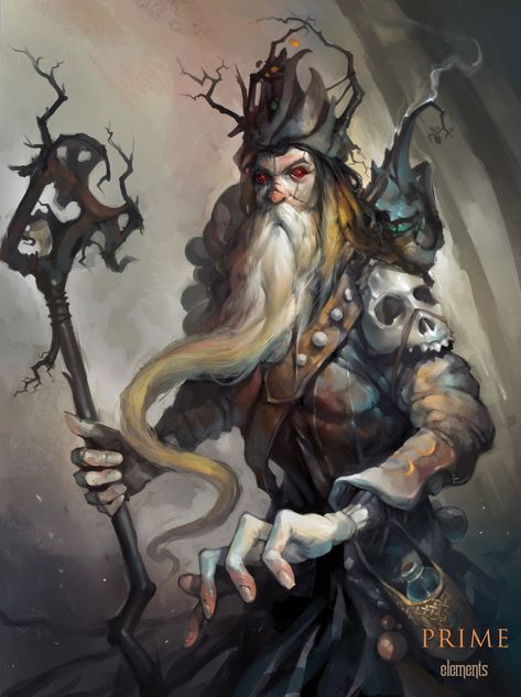 ArtStation - Necromancer, Igor Artyomenko Evil Druid, Wizard Magic, Fantasy Wizard, Dungeons And Dragons Characters, Game Card, Fantasy Concept Art, Fantasy Rpg, Medieval Fantasy, Dnd Characters