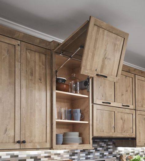 Bi-fold Lift Cabinet | Medallion at Menards Cabinets Menards Cabinets, Kitchen Cabinet Storage, Cabinet Storage, Stylish Storage, Kitchen Cabinet, Storage Cabinets, Kitchen Cabinets