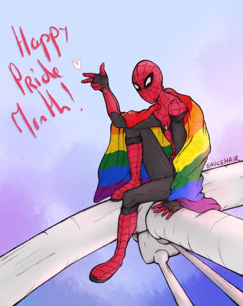 saucehair - Happy Pride Month everyone ! 🏳️‍🌈 Gay Sticker, Best Marvel Characters, Superhero Batman, Happy Pride Month, Marvel Images, Art Tumblr, Marvel Fan Art, Lgbt Art, Happy Pride