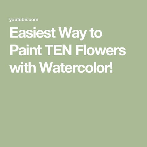 Easiest Way to Paint TEN Flowers with Watercolor! Paint Lavender, Flowers With Watercolor, Watercolor Tutorial, Christmas Flowers, Black Eyed Susan, Black Eyed, Watercolour Tutorials, Different Flowers, Art Lessons