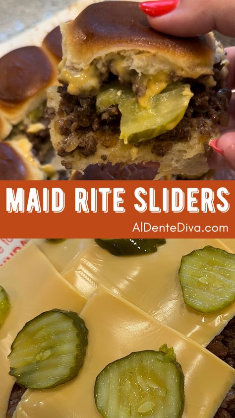 MAID RITE SLIDERS Maid Rite Sliders, Maid Rite Recipe, Crispy Baked Chicken Wings, Crispy Baked Chicken, Baked Chicken Wings, Game Day Snacks, Hawaiian Rolls, Lunch Salads, Burger Buns