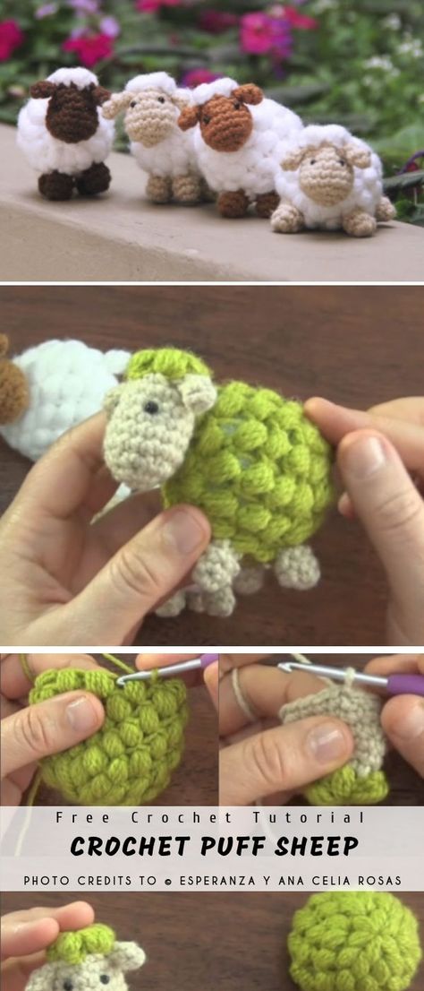 Sheep Puff Amigurumi #crochetpattern #free #amigurumi Crochet Sheep Free Pattern, Crochet Lamb Pattern, Tiny Amigurumi, Crochet Sheep, Easter Crochet Patterns, Crochet Animals Free Patterns, Crochet Amigurumi Free Patterns, Crochet Amigurumi Free, Easter Crochet