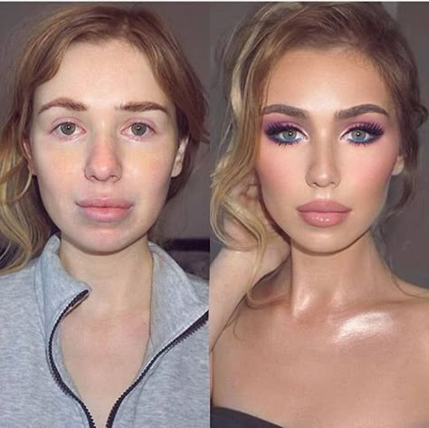 Celebrity Makeup Transformation, Maquillage Goth, Matte Make Up, Chica Punk, Makeup Contouring, Celebs Without Makeup, Makeup Before And After, Celebrity Makeup Looks, Power Of Makeup