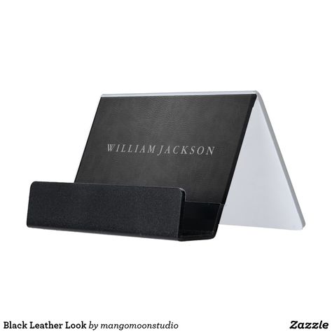 Black Leather Look Desk Business Card Holder Visiting Card Holder, Desk Holder, Digital Graphic Design, Graphic Design Company, Visiting Card, Unique Business Cards, Custom Business Cards, Business Card Holder, Personalized Monogram