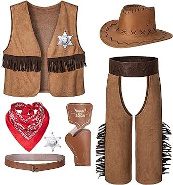 TOGROP Cowboy Costume for Boys 7pcs Set Kids Dress Up Birthday Party Halloween Cosplay 3-10 Years Dress Up Birthday Party, Up Birthday Party, Halloween Costumes Kids Boys, Birthday Party Halloween, Wild West Party, Cowboy Birthday Party, Cowboy Costume, Kids Costumes Boys, Cowboy Birthday