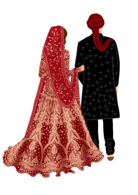 Bride and groom Nikah Couple Illustration, Mehndi Bride Illustration, Nikkah Illustration, Nikah Illustration, Muslim Couple Illustration Wedding, Wedding Caricature Couple, Nikkah Invitation Cards, Indian Wedding Illustration, Nikkah Template