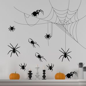 Spider Wall, Halloween Spiders, Bat Wall, Creepy Spider, Spooky Halloween Party, Spooky Spiders, Adornos Halloween, Halloween Window, Holiday Foods