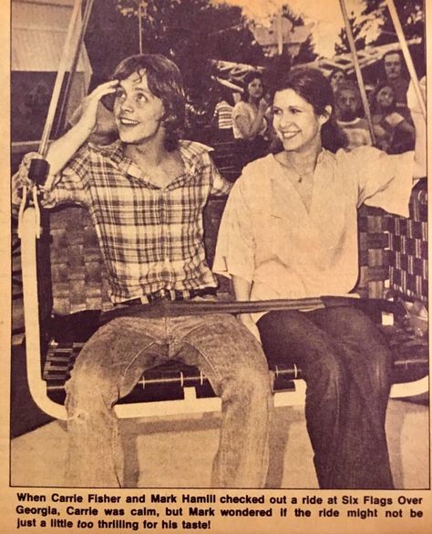 ❤️ Mark Hamill And Carrie Fisher, Mark Hamill Carrie Fisher, Six Flags Over Georgia, Carrie Frances Fisher, Luke Leia, Star Wars Cast, Six Flags, Mark Hamill, Star Wars Pictures