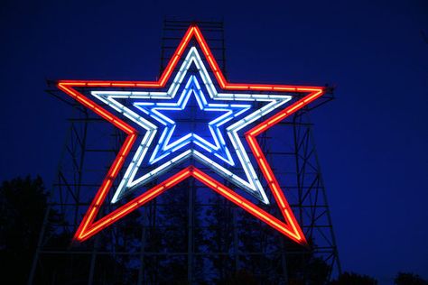 Blue Star Tattoo, Roanoke Star, Roanoke Virginia, Star Tattoo, Vintage Neon Signs, Roanoke Va, Star City, Window Light, Three Star