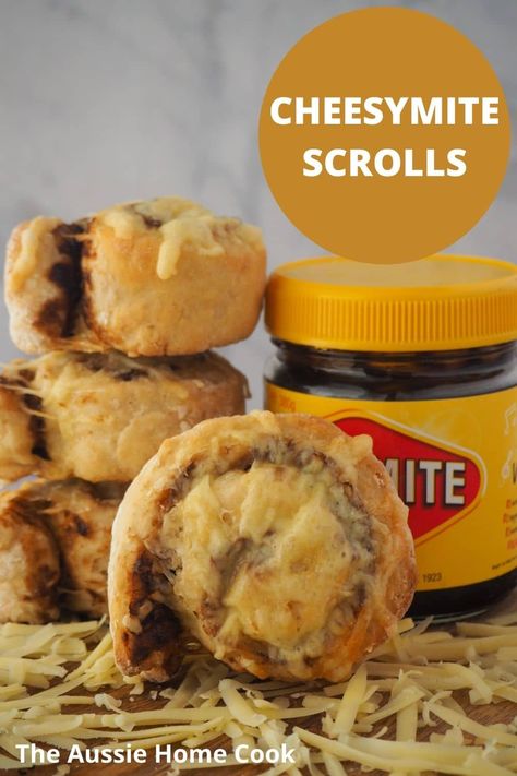 These cheesymite scrolls are a classic Aussie savory treat. With just five ingredients they are perfect for lunch boxes, morning or afternoon tea. Cheesymite Scrolls, Vegemite Scrolls, Classic Savory, Morning Tea, Lunch Boxes, Melted Cheese, Savoury Food, Afternoon Tea, Healthy Snacks