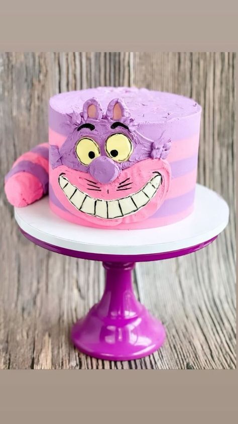 Cheshire Cat 🐈 Y’all I’m getting better at stripes! I didn’t cry or swear and that’s a first. #caketechniques #stripes #cheshirecat #aliceinwonderland #cheshirecatsmile #disneycake @disneyplus @disneychannel #disneycakes #cakereel #cakereels #catcake #cakevideos #cakedecorating | Amy Holland Droubay | Amy Holland Droubay · Original audio Cheshire Cat Cake, Cheshire Cat Smile, Cat Cake, Disney Cakes, Cake Videos, Disney Lover, Adventures In Wonderland, Birthday Party Cake, Cheshire Cat