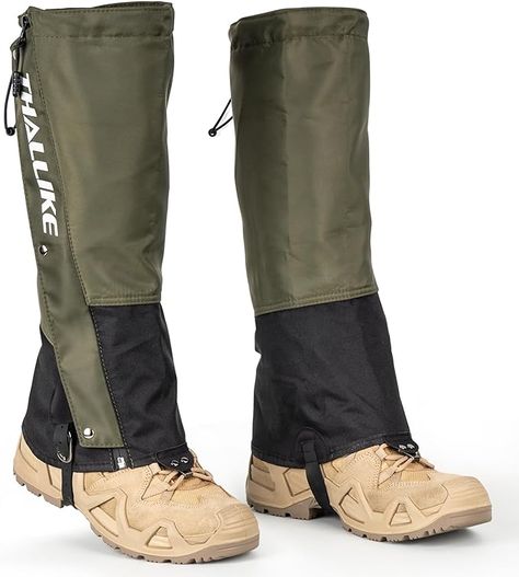 Amazon.com: Thallike Leg Gaiters Waterproof for Hiking Hunting, 900D Fabric Portable Boots Snow Gaiters for Mountaineering, Adjustable Walking Leg Gaiters with Upgraded Zipper for Men/Women, Green, M : Sports & Outdoors Camping Clothes, Leg Gaiters, Female Firefighter, Hiking Accessories, Future Jobs, Camping Outfits, Cycling Workout, Clothes Style, Zombie Apocalypse