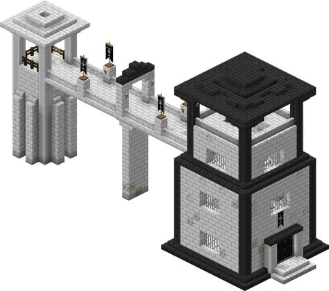 Minecraft Bank Building, Minecraft Prison Ideas, Minecraft Courthouse, Minecraft Prison, Prison Tower, Tower Minecraft, Minecraft Tower, Architecture Tower, Construction Minecraft