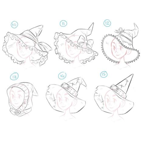 Witch Drawing, Drawing Expressions, Halloween Drawings, Arte Sketchbook, Figure Drawing Reference, Anime Drawings Tutorials, 판타지 아트, Kawaii Drawings, Art Drawings Sketches Simple