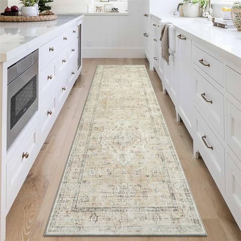 Amazon.com: LIVEBOX Washable 2x6 Rug Runner for Kitchen, Boho Non-Slip Hallway Runner Rug, Low-Pile Accent Throw Area Rug for Laundry Room, Oriental Medallion Long Runner Rug for Bathroom, Beige : Home & Kitchen Kitchen Runner Rug White Cabinets, Bedside Runner Rug, Long Hallway Rug, Boho Kitchen Rug, Long Entryway, Bedside Runner, Kitchen Runner Rugs, Long Bathroom, Laundry Room Hallway