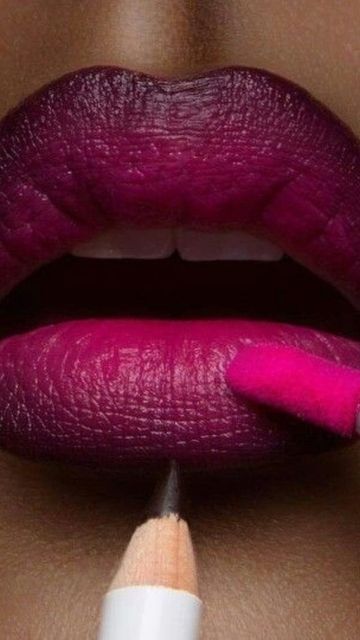 Lip Ombre, Red Ombre Lips, Ombre Lips Tutorial, Diamond Lips, Ombré Lip, Quick Eye Makeup, Lipstick Maybelline, Ombre Lipstick, Ombre Lip