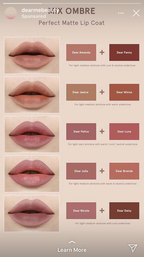 Ombre Lip, Soft Natural Makeup, Skin Tone Makeup, Membentuk Alis, Mekap Mata, Makeup Order, Lip Color Makeup, Korean Eye Makeup, Beauty Makeup Tutorial